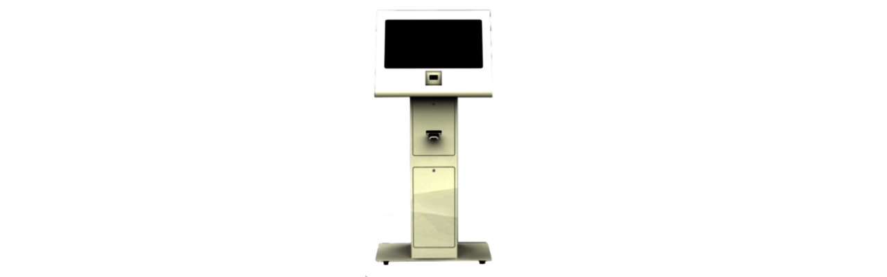 schlankes Info-Terminal - Touch Kiosk-System für Besucher und Gäste