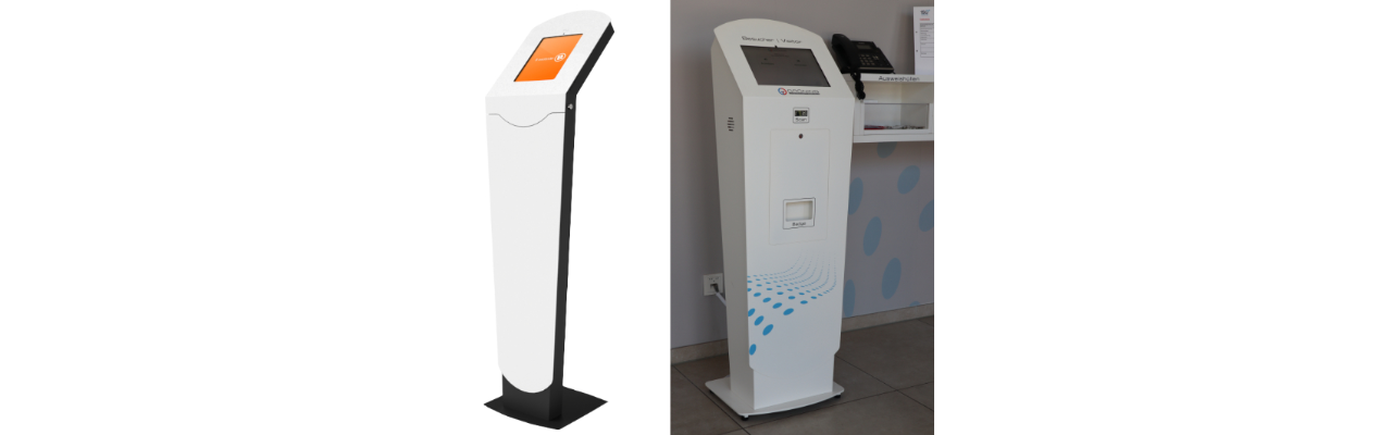 Kundenbeispiel Kiosk-Terminal mit Tablet und Thermodrucker QR-Code